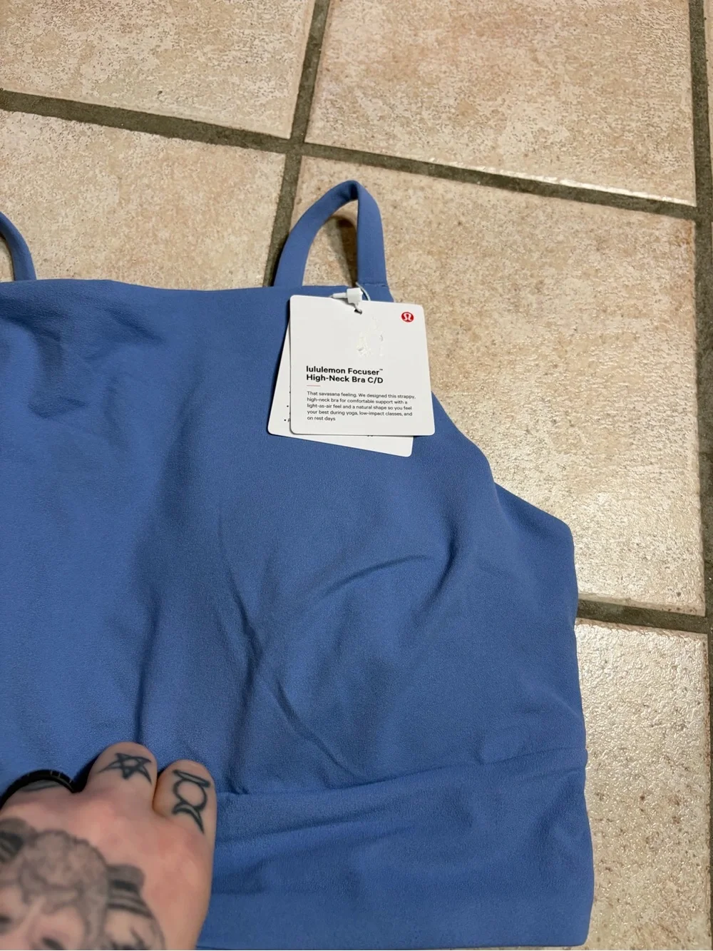 NWT Lululemon Focuser High-Neck Bra *C/D Cup (Prep Blue) Size M